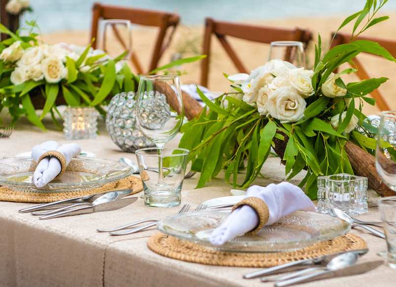 Table in the Restaurant on the Beach, Bali