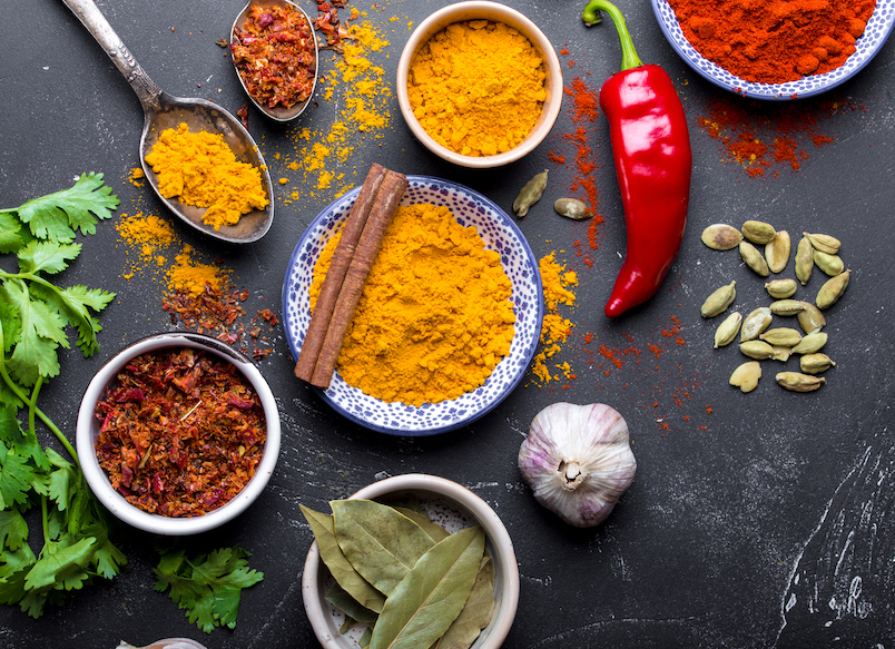 Indian food cooking background